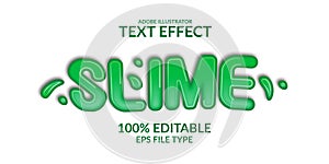 3d green slime gradient text effect. liquid editable font adobe illustrator