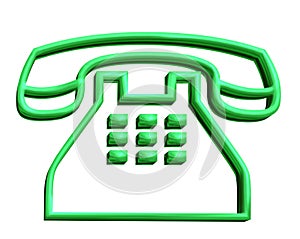 3D green telephone sign