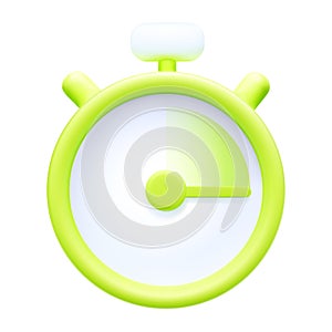 3D green timer render. Realistic style isolated vector. 3d vector illustration