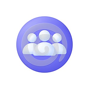 3D Group of business people icon. Leadership concept. Social network, connect, link, community, team, group, business