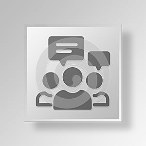 3D group discussion icon Business Concept