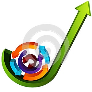 3D Growth Process Arrows