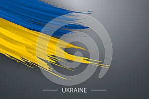 3d grunge brush stroke flag of Ukraine