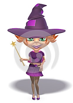 3d Halloween witch redhat