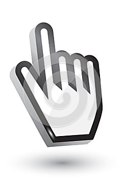 3D hand cursor symbol