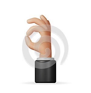 3D Hand Making OK Gesture Isolated