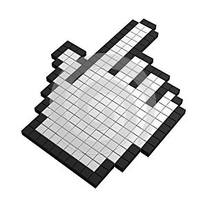 3d hand pixel icon