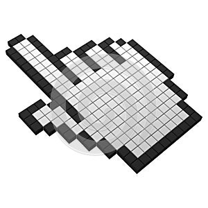 3d hand pixel icon