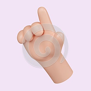 3d hand pointing gesture. Touch or click icon. Alternate pointer to select the correct target. icon isolated on yellow