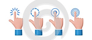 3D hand pointing icon design.