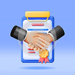 3D Handshake Gesture with Contract Document