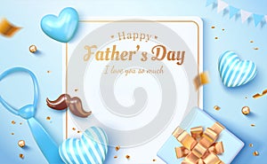 3d Happy father's day card template