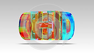 3D HD Glass Logo. 3D Animation