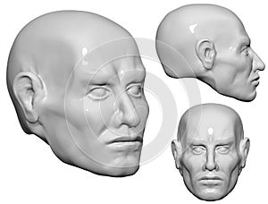 3D Head of man