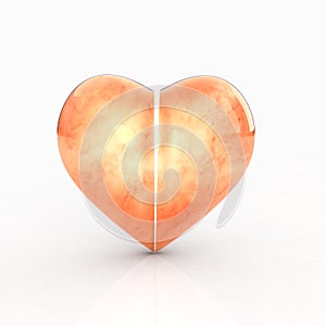 3D heart on white background