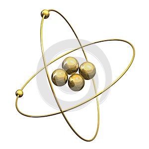 3d Helium Atom in gold