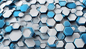 3d hi-tech blue hexagons