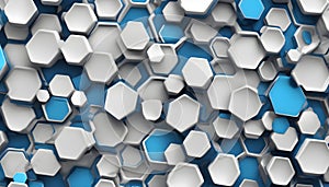 3d hi-tech blue hexagons