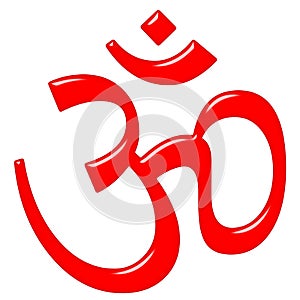 3D Hinduism Symbol Aum photo