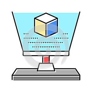 3d hologram color icon vector illustration