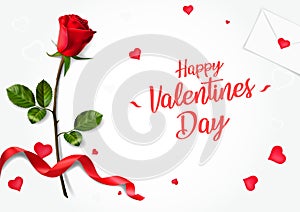 3D Horizontlal vector greeting cards with realitic roses to Valentine`s day, can be used as invitation card for wedding