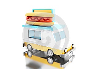 3d Hot dog food truck