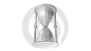 3D Hourglass time flow clock. Business strategy countdown work deadline. Past future analysis coaching. Futuristic