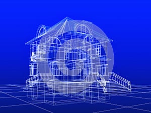 3D house blueprint