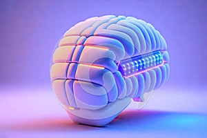 3D Human brain medical digital illustration futuristic anatomy, generative ai