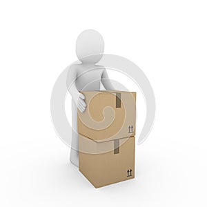 3d human carton shipping