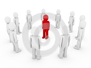 3d human circle red