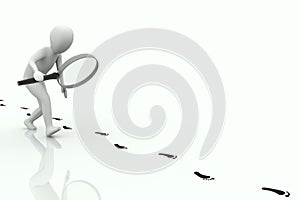 3d human follows some footstep