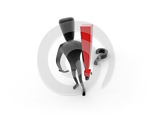 3d human with an idea - solution concept