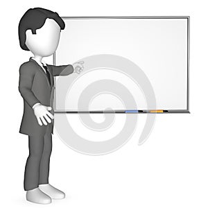 3D Human infront of a Whiteboard