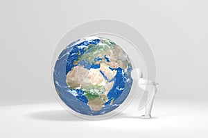 3D human kisses Earth - Europe, Africa, Middle East