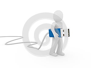3d human man usb stick