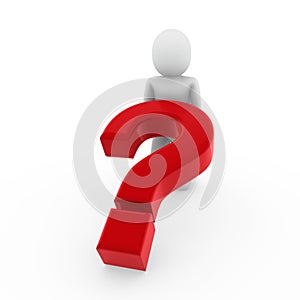 3d human question mark