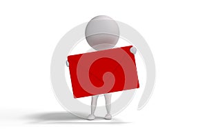 3d human with red letter