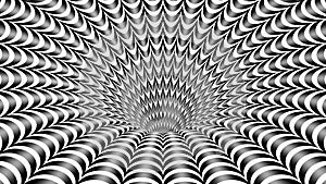 3D Hypnotic Psychedelic Black and White Optical Illusion And Hole