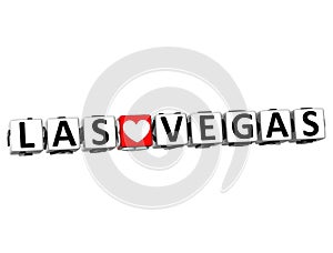 3D I Love Las Vegas Crossword Block text on white background