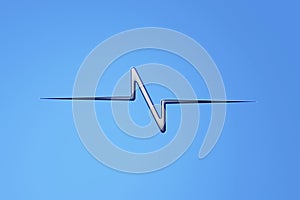 3d icon blue heart pulse monitor. Heart beat. Wave blue heartbeat line icon on blue background. Wallpaper of 3d heart monitor