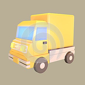 3D icon delivery truck rendered isolated on the colored background