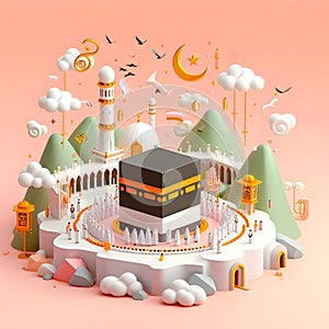 3d icon design hajj Mecca kabah ai generator