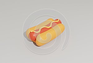 3d icon fast food hot dog renderings themed flat design