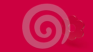 3D icon of flover with red background