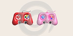 3d icon joystick gamepad game console or game controller Computer game. minimalist cartoon style