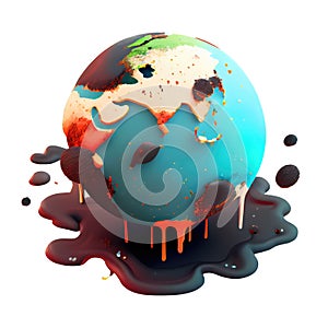 3d icon Planet earth day, national pollution prevention day, world environment day. Concept of prevention against environmental