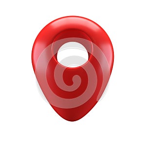 3D icon Realistic Style red glossy Location map pin gps pointer markers illustration for destination. Geo tag isolated transparent