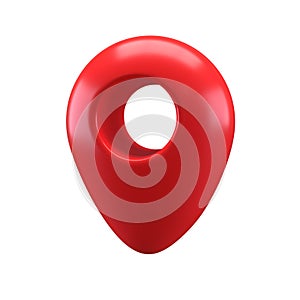 3D icon Realistic Style red glossy Location map pin gps pointer markers illustration for destination. Geo tag isolated transparent