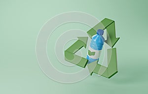 3D Icon of Recycle Bottle Icon for Green Living. 3D Render